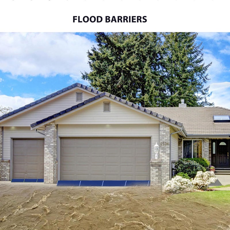 Pwshymi 10PCS Water Activated Flood Barriers, Heavy Duty 600D Polyester Sandless Flood Prevention Barrier for Garage Basement Doorways Dark,20x40cm,Blue - Image 3