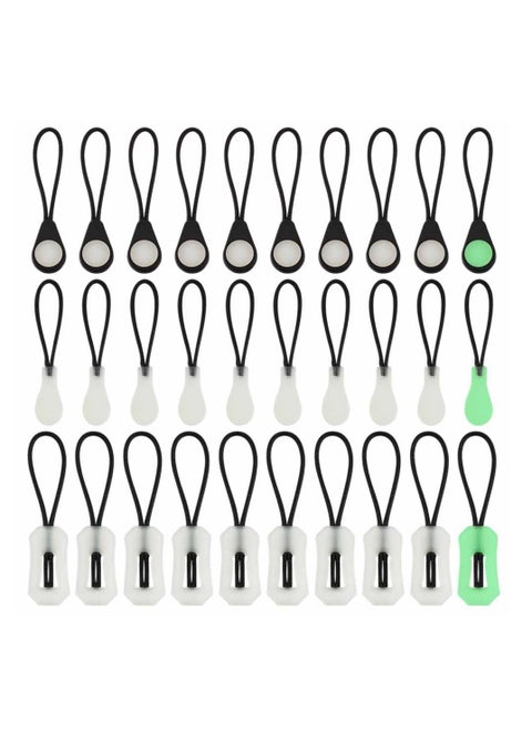 SYOSI 30pcs Luminous Zipper Pulls, Zipper Extender Replacement Zipper Pull Head Glow in The Dark Zipper Pull Head for Luggage Backpacks Jackets Purses Handbags Clothing