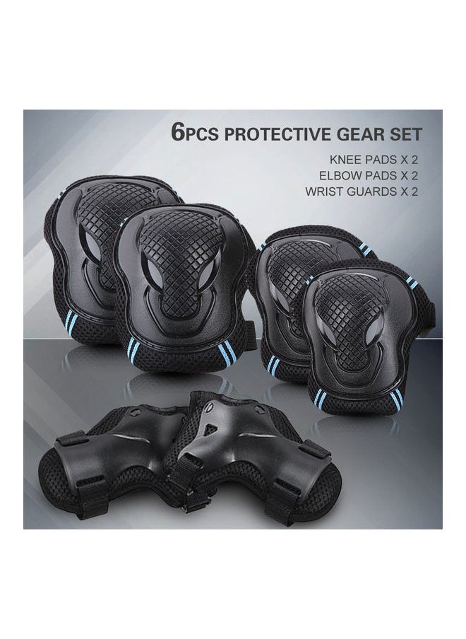 Generic - Knee Pads Set 6 Protector Kit Knee Pads Elbow Pads Wrist Guards Protective Equipment Set Safety Protection Pads for Skateboard Cycling Riding S 30*4*18cm - Image 1