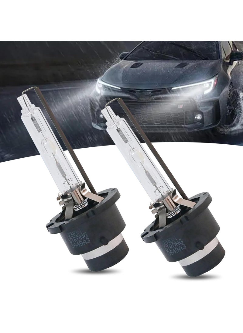 SYOSI - Car D2S HID Xenon Bulbs, 6000K Cool White Super Bright, Metal Snap Ring and Base, Plug and Play, High Beam/Low Beam Replacement, Universal Fit for Cars, 2 PCS - Image 1