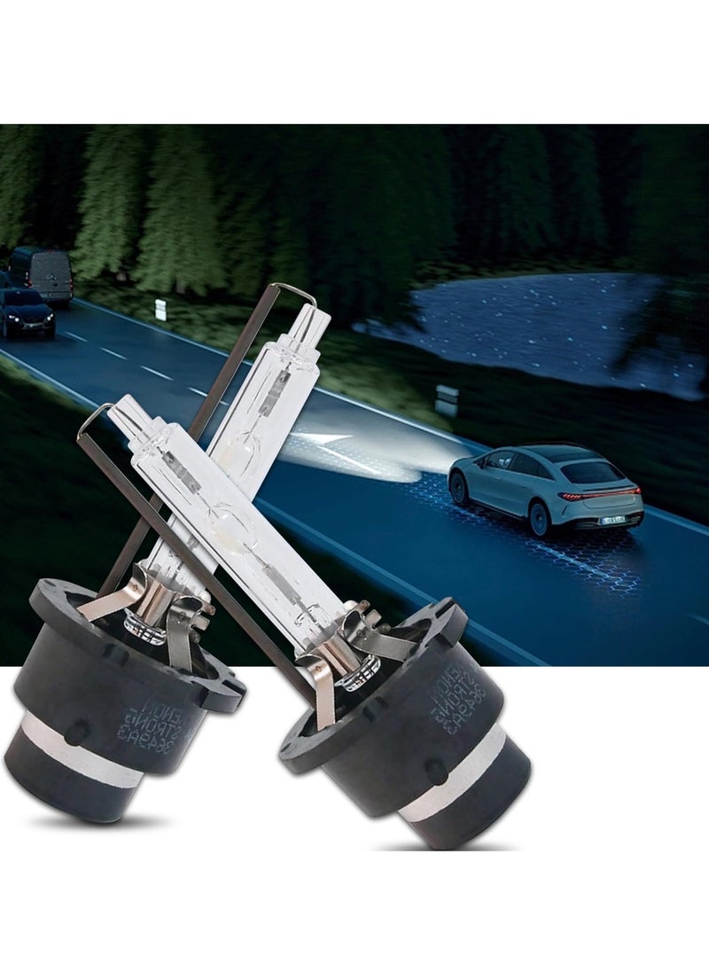 SYOSI - Car D2S HID Xenon Bulbs, 6000K Cool White Super Bright, Metal Snap Ring and Base, Plug and Play, High Beam/Low Beam Replacement, Universal Fit for Cars, 2 PCS - Image 1