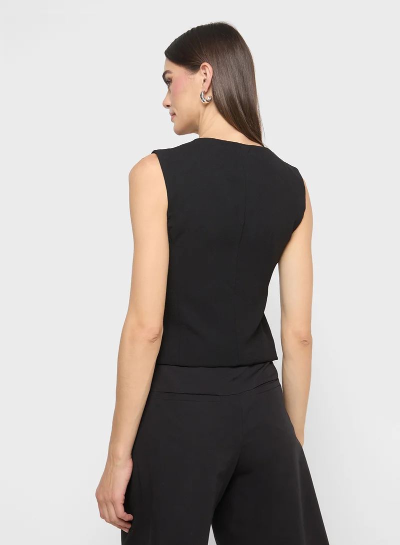 ايلا Asymmetric Buttoned Vest Top