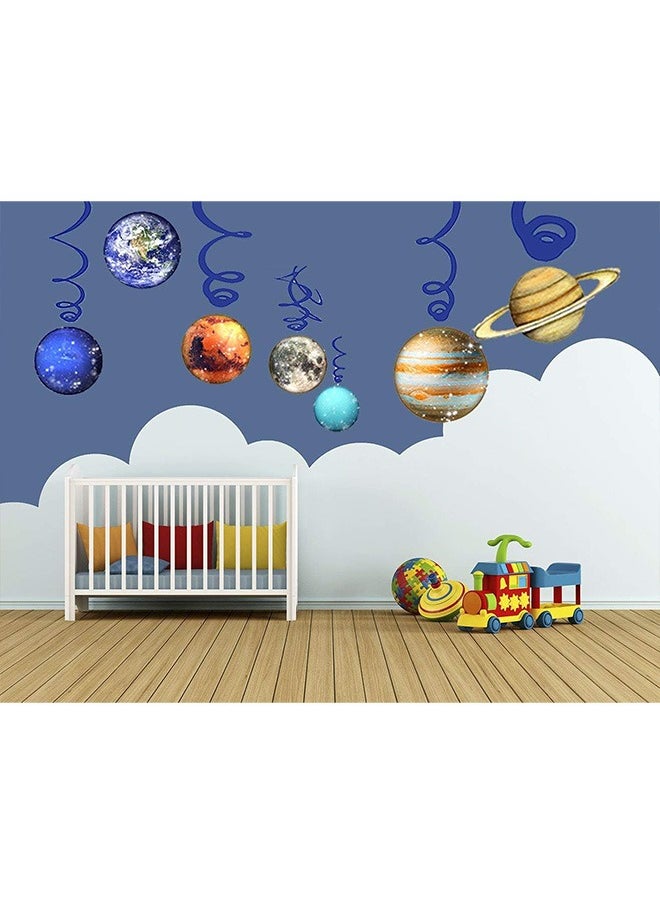 Bukela Space Hanging Decor, Solar System Hanging Swirl Party Supplies, Space Happy Birthday Banner for Boys Girls Kids, Space Themed Planets Party Favor Supplies 30PCS, Birthday Party Decoration  - Image 3