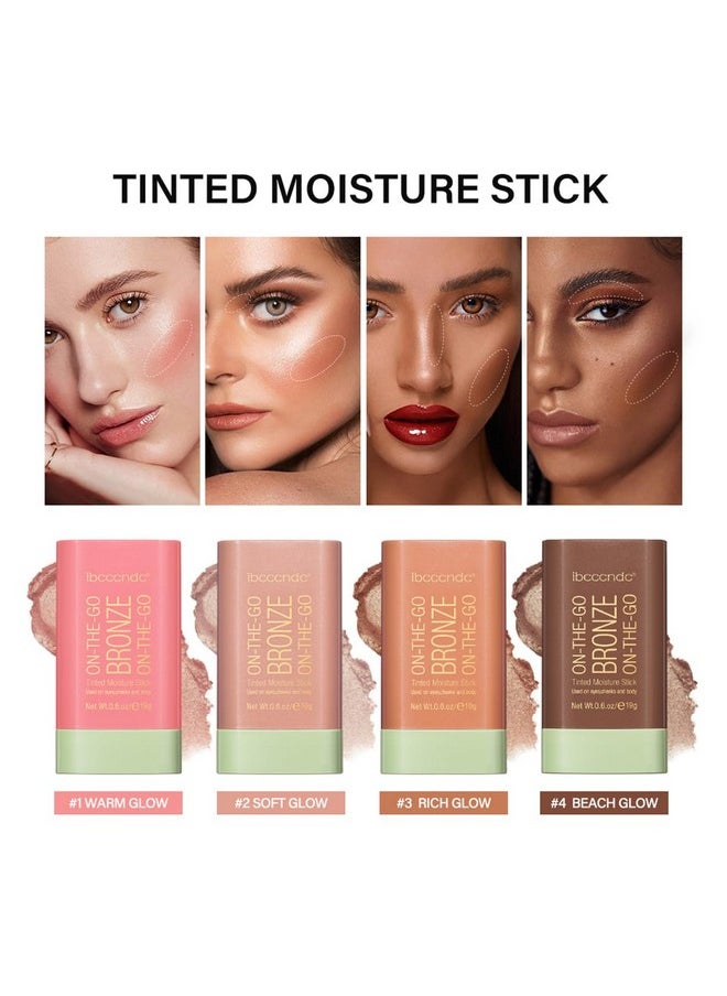 Gecomo GECOMO On-The-Go Soft Creamy Highlighter Blush Bronzer Makeup Stick,Blendable Natural Glow Makeup Cream Blush Highligh 0.6 Oz - 04 BEACH GLOW  - Image 3