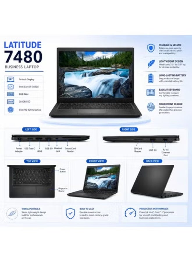 Laptop 14 Inch Display Core i7 8GB RAM 256GB SSD Integrated Graphics with Wireless Mouse Laptop Backpack and Laptop Stand - Image 2