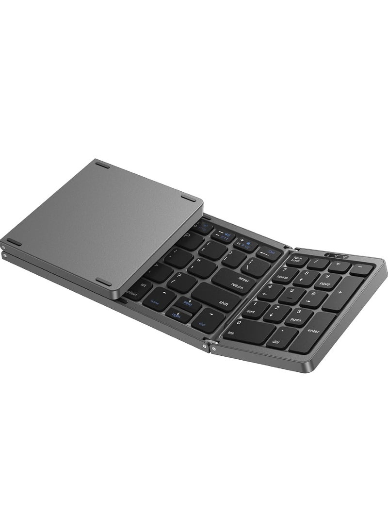 Foldable Bluetooth Keyboard Folding Wireless Keyboard with Number Pad Multi-Device and Rechargeable Keyboard for iPad iPhone Android Windows Laptop Desktop Tablet and PC - pzsku/Z4C0CA51B58392D8ECF54Z/45/_/1712051532/356be297-7e33-4dd6-b2ab-d66f94f74427