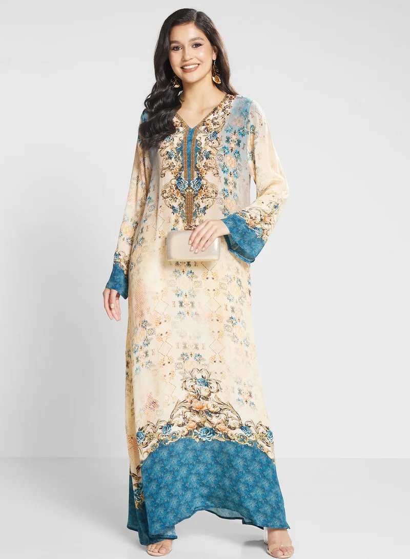 Biba Floral Printed Jalabiya