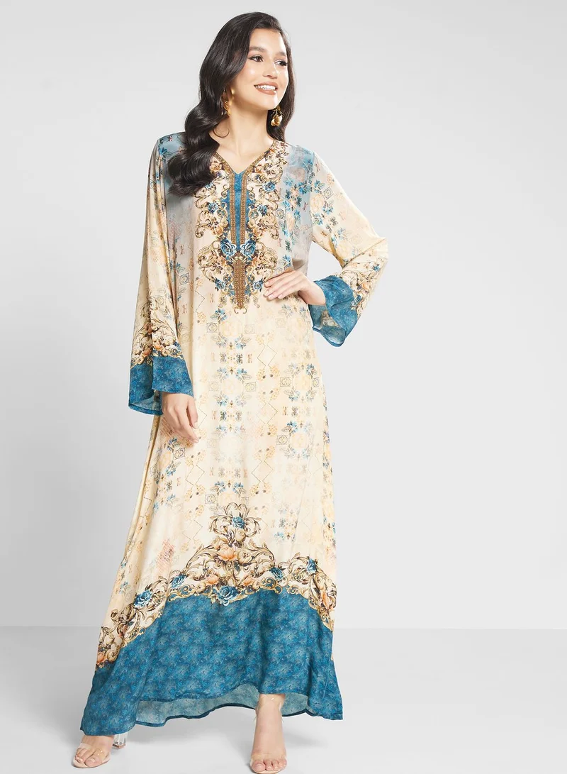 Biba Floral Printed Jalabiya
