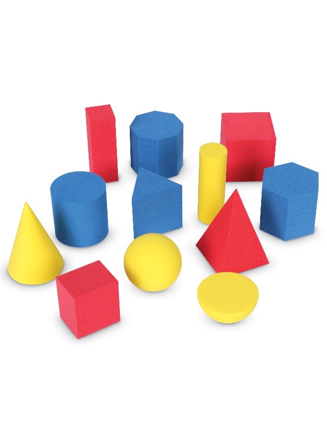 Learning Resources Soft Foam Geosolids (12-Piece Set, 5Cm, Multi-Color, Ages 5+) - Image 3