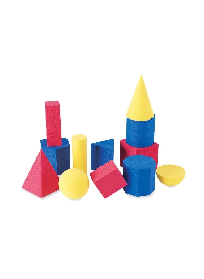 Learning Resources Soft Foam Geosolids (12-Piece Set, 5Cm, Multi-Color, Ages 5+) - Image 1