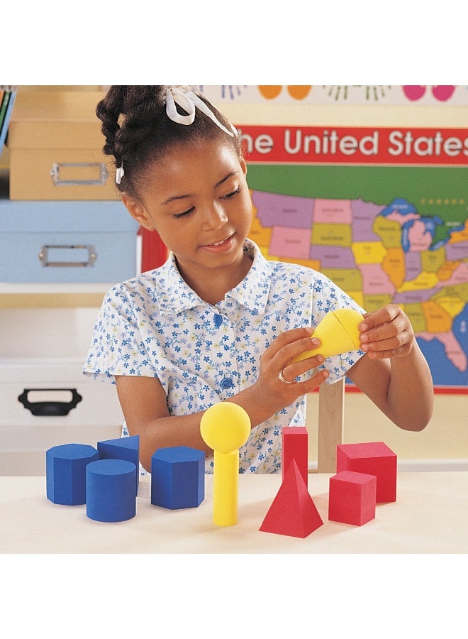 Learning Resources Soft Foam Geosolids (12-Piece Set, 5Cm, Multi-Color, Ages 5+) - Image 2