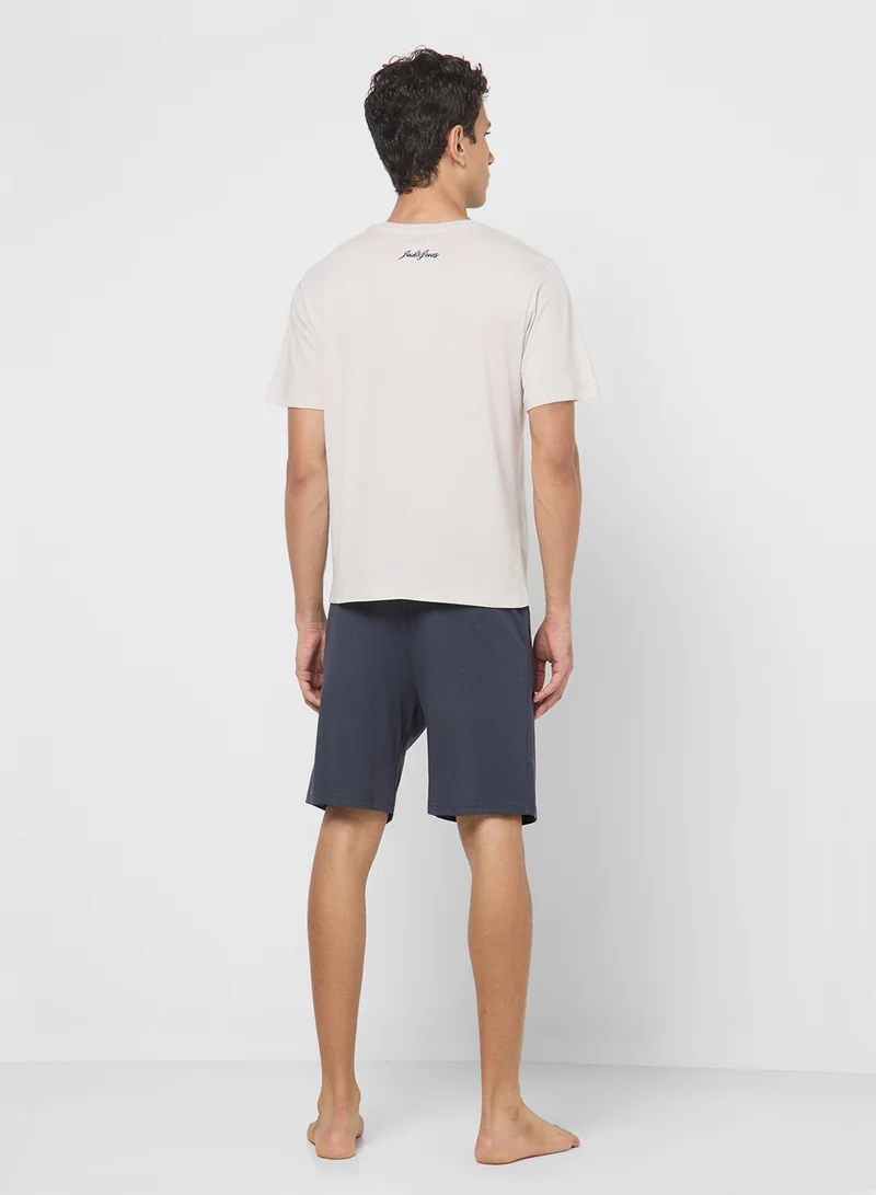 JACK & JONES JACOMAHA SS TEE AND SHORTS SET W