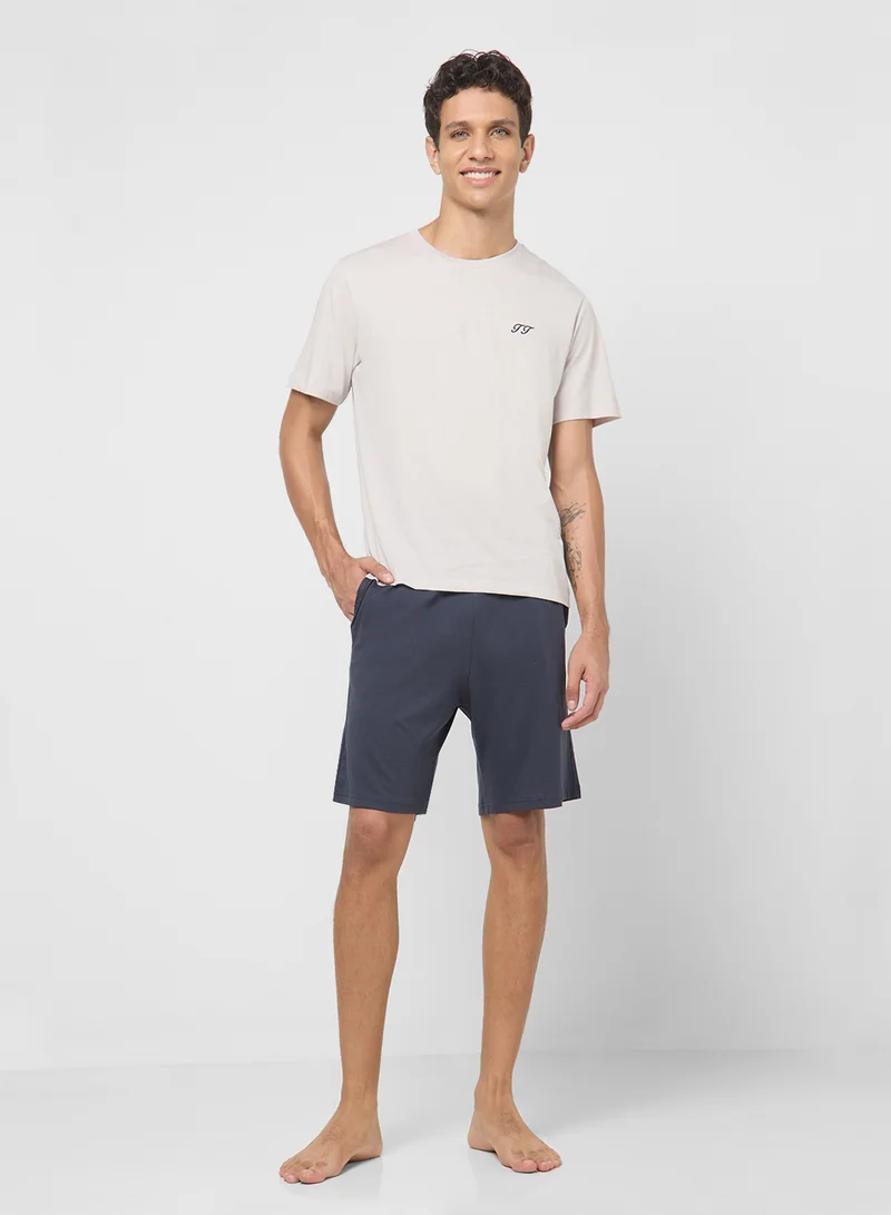 JACK & JONES JACOMAHA SS TEE AND SHORTS SET W