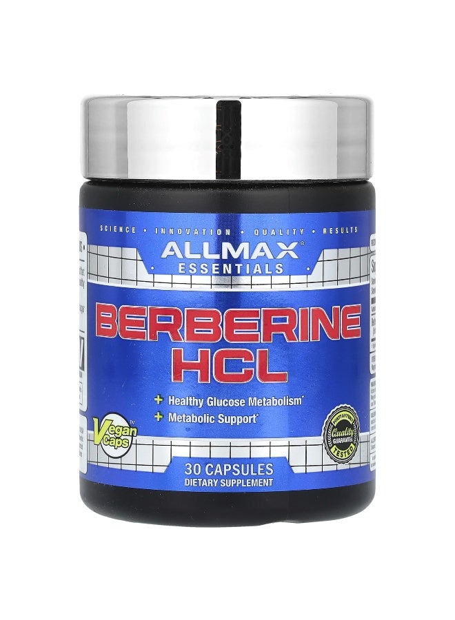 ALLMAX, Essentials, Berberine HCL, 500 mg , 30 Vegan Capsules - Image 1