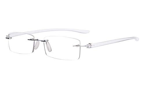 Eyekepper Small Lenes Rimless Reading Glasses Women - Frameless Reader Eyeglasses for Men Reading with Transparent Arms +0.75 - Image 1