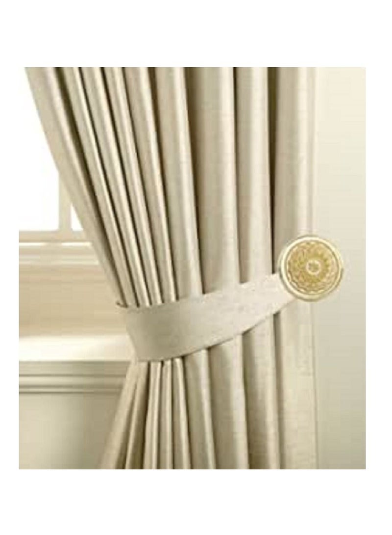 IDT 1 Pair Curtain Holdbacks Window Tie Backs Holders For Bedroom Wall Office Decor Home Sheer Blackout Drapes Blind Curtains Decorations Accessories Buckle Hooks Light Golden Colour - Image 1
