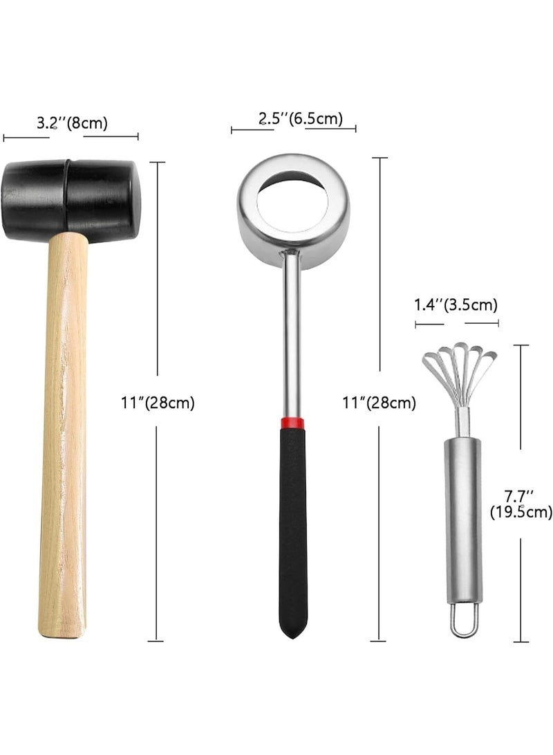 Bluejw Coconut Opener Tool Set, Food Grade Stainless Steel Coconut, Opener Coconut Breaker Kit for Coconut Young/Mature - Image 3