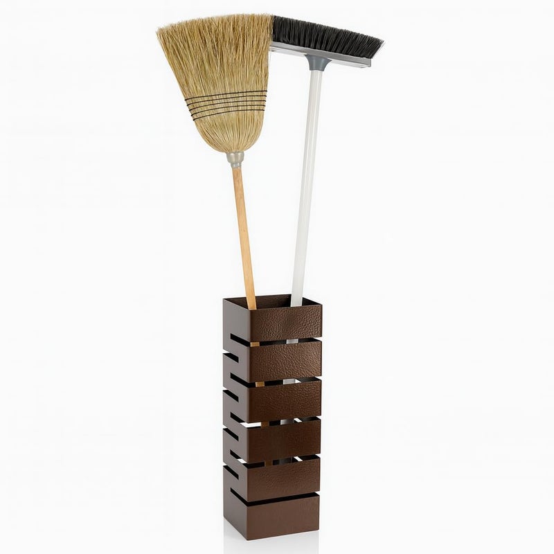 SONRET Copper Broom Holder |Metal Broom Stand, Powder-Coated Mild Steel, Decorative Ventilated Design &Rust-Resistant Finish | Space-Saving Mop & Brooms Stand Holder For Home, Office& Modern Interiors - Image 1