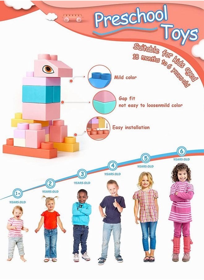 80-Piece Large Construction Block Toys For Toddler Safe Playing Learning Stacking Block  - Image 4