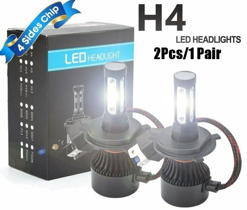 LOVMOTO Geniune H4 High/Low LED Automotive Headlight Bulbs 4 Side Auto Conversion Driving Lamp (Cool White light) (H4) - Image 2