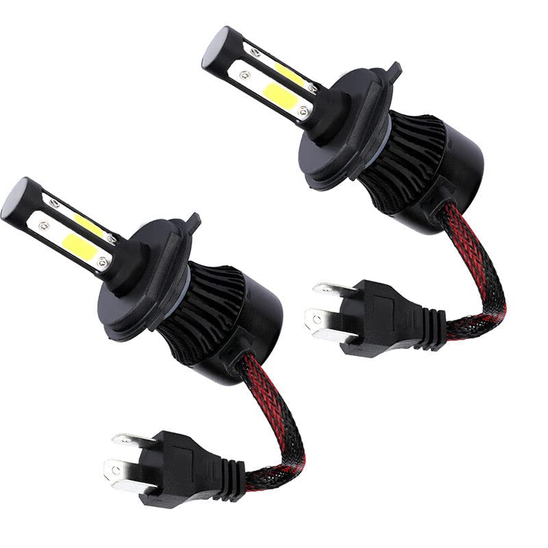 LOVMOTO Geniune H4 High/Low LED Automotive Headlight Bulbs 4 Side Auto Conversion Driving Lamp (Cool White light) (H4) - Image 1
