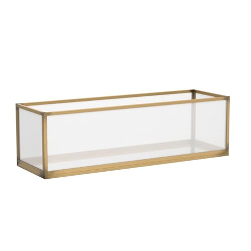 ARTINCO Art India Collections Decorative Jewelry Display Tray 8x2.5x3, Diwali Gifting Mirror, Brass and Glass Standing Trinket Tray - Image 4