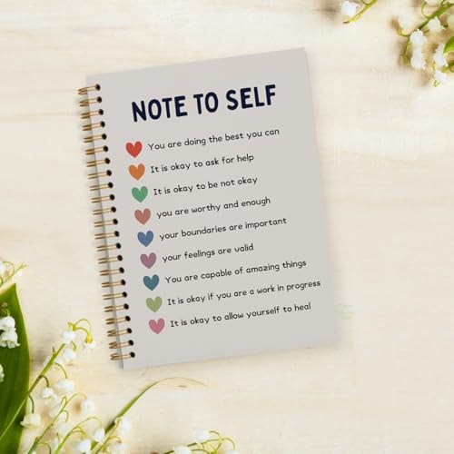 PLKMN Note to Self Mental Health Notebook, Self Love Gifts, Mental Health Journal for Women, Inspirational Mental Health Gifts, Therapy Journal for Mental Health, Spiral Notebook 5.5x8.3 Inch - Image 3