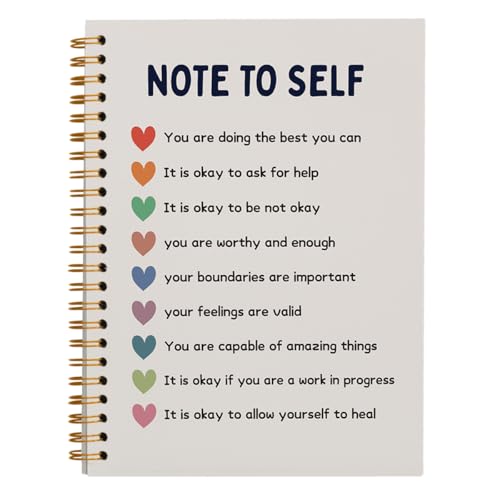 PLKMN Note to Self Mental Health Notebook, Self Love Gifts, Mental Health Journal for Women, Inspirational Mental Health Gifts, Therapy Journal for Mental Health, Spiral Notebook 5.5x8.3 Inch - Image 1