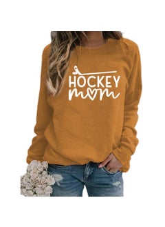 Hockey Mom Printed Crewneck Sweatshirt Oversized Ginger (white font)