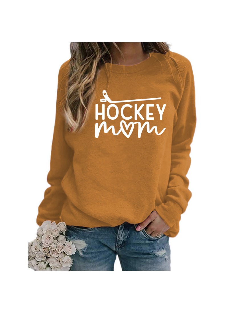 Generic - Hockey Mom Printed Crewneck Sweatshirt Oversized Ginger (white font) - Image 1