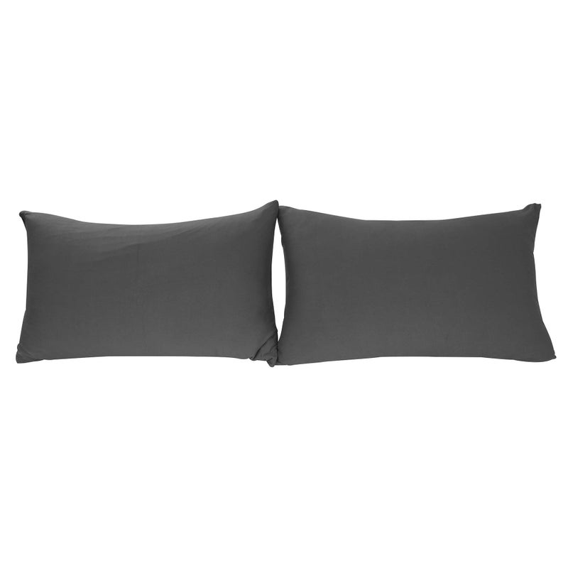 Stretch Pillowcases  Micro Jersey Knit  Ultra Soft Standard Size  Set of 2 Pillow Cases Dark Gray