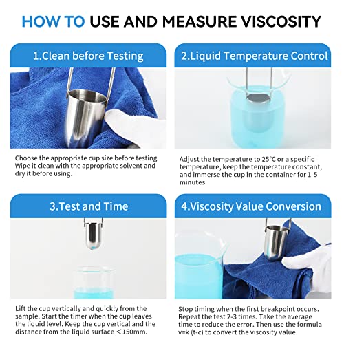 BAOSHISHAN NO.2 Zahn Cup Viscosity Cup #2 Dip Type 44ml Stainless Steel Viscometer Flow Cup for Paint Finishes Oil Dye Sauce Honey - Image 3