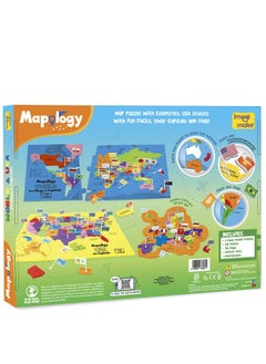 Imagimake : Mapology World And Usa With Capitals- Learn World And Usa States Along With Their Capitals And Fun Facts- Fun Jigsaw Puzzle- Educational Toy For Kids Above 5 Years
