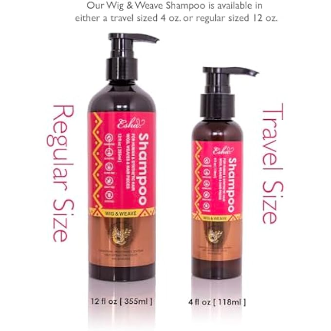 ESHA WIG & WEAVE REVITALIZING SHAMPOO  HUMAN HAIR & SYNTHETIC WIGS, WEAVES, EXTENSIONS & BRAIDS I COCONUT OIL INFUSED, SULFATE-FREE I RESTORES MOISTURE & SHINE, 12 FL OZ - Image 3