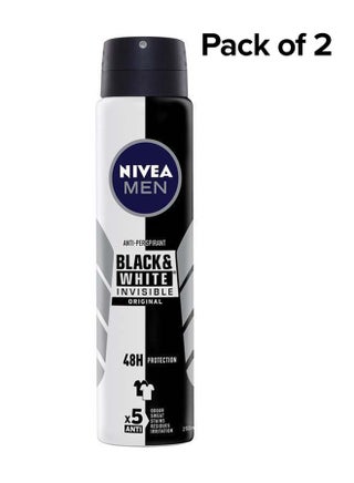 Men Black And White Invisible Original Antiperspirant Spray