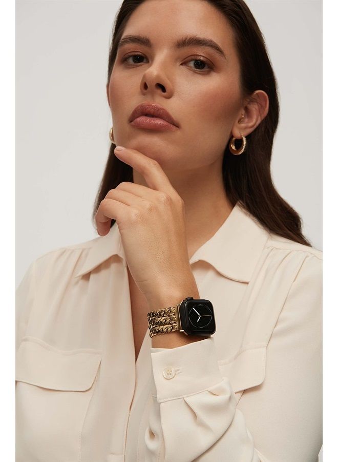 ANNE KLEIN سوار سلسلة موضة لساعات آبل، آمن، قابل للتعديل، بديل لسوار ساعة آبل، يناسب معظم المعاصم - Image 2