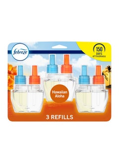 febreze Febreze Plug In Air Freshener, Odor-Fighting Scented Oil Refill, Air Fresheners for Home and Bathroom and Kitchen, Long Lasting for Strong Odors, Hawaiian Aloha Scent, 0.87oz Refills, 3 Count  - Image 1