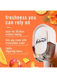 febreze Febreze Plug In Air Freshener, Odor-Fighting Scented Oil Refill, Air Fresheners for Home and Bathroom and Kitchen, Long Lasting for Strong Odors, Hawaiian Aloha Scent, 0.87oz Refills, 3 Count  - Image 2