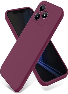 Soft Camera Protection Silicon Case with Microfiber Lining For Oppo Realme C53 / Oppo Realme C51 (Wine Red)