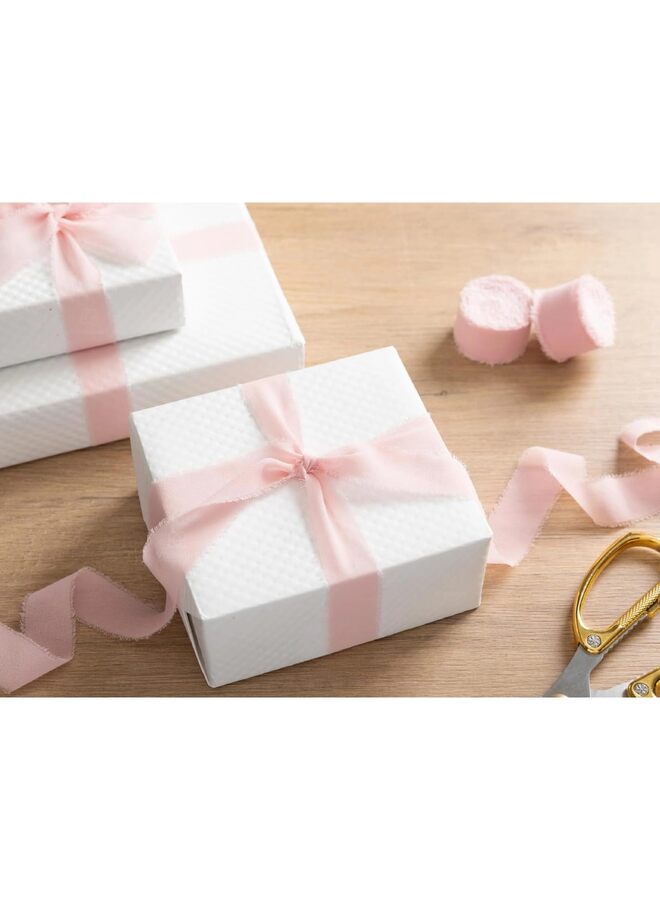 LAMAY 3PCS Chiffon Ribbon Mixed Color Ribbon Set Tassel Fabric for Wedding Invitations, Bridal Bouquets, Party Decorations, Gift Wrapping, Bow Making (Pink) - Image 5
