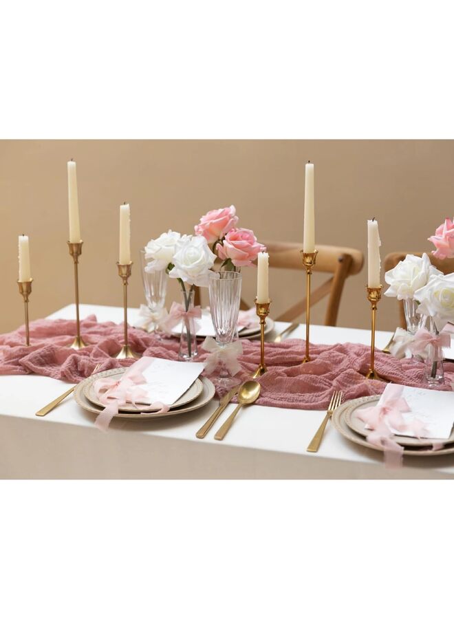 LAMAY 3PCS Chiffon Ribbon Mixed Color Ribbon Set Tassel Fabric for Wedding Invitations, Bridal Bouquets, Party Decorations, Gift Wrapping, Bow Making (Pink) - Image 4