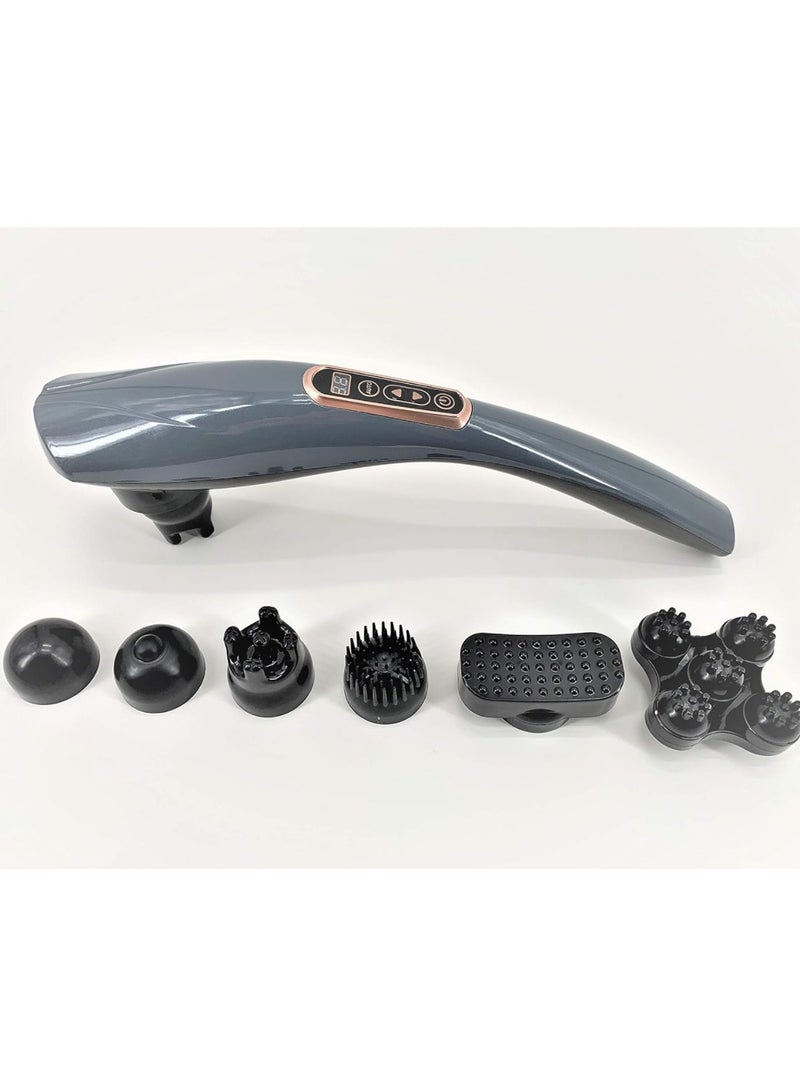 جهاز تدليك محمول متطور - قوة معززة، بناء أخف، تشغيل هادئ، سرعات وأوضاع متعددة، تصميم ذكي مع 6 رؤوس للتدليك، لاسلكي وقابل لإعادة الشحن لتخفيف الأنسجة العميقة - Image 2