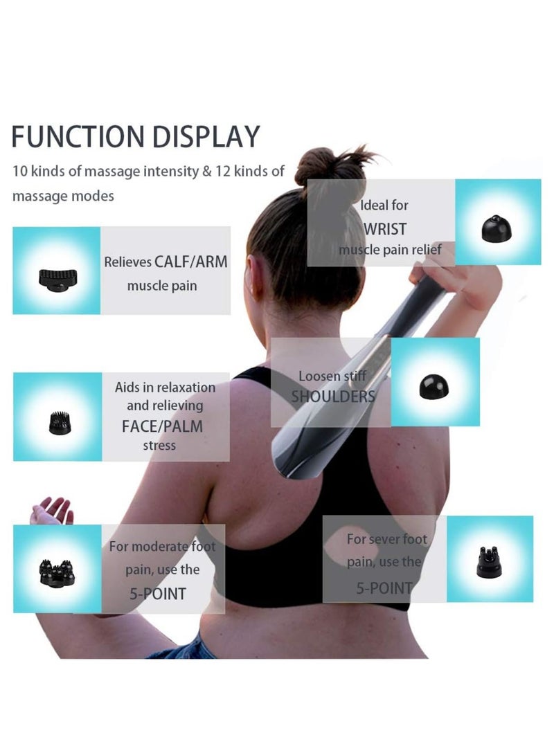 جهاز تدليك محمول متطور - قوة معززة، بناء أخف، تشغيل هادئ، سرعات وأوضاع متعددة، تصميم ذكي مع 6 رؤوس للتدليك، لاسلكي وقابل لإعادة الشحن لتخفيف الأنسجة العميقة - Image 4