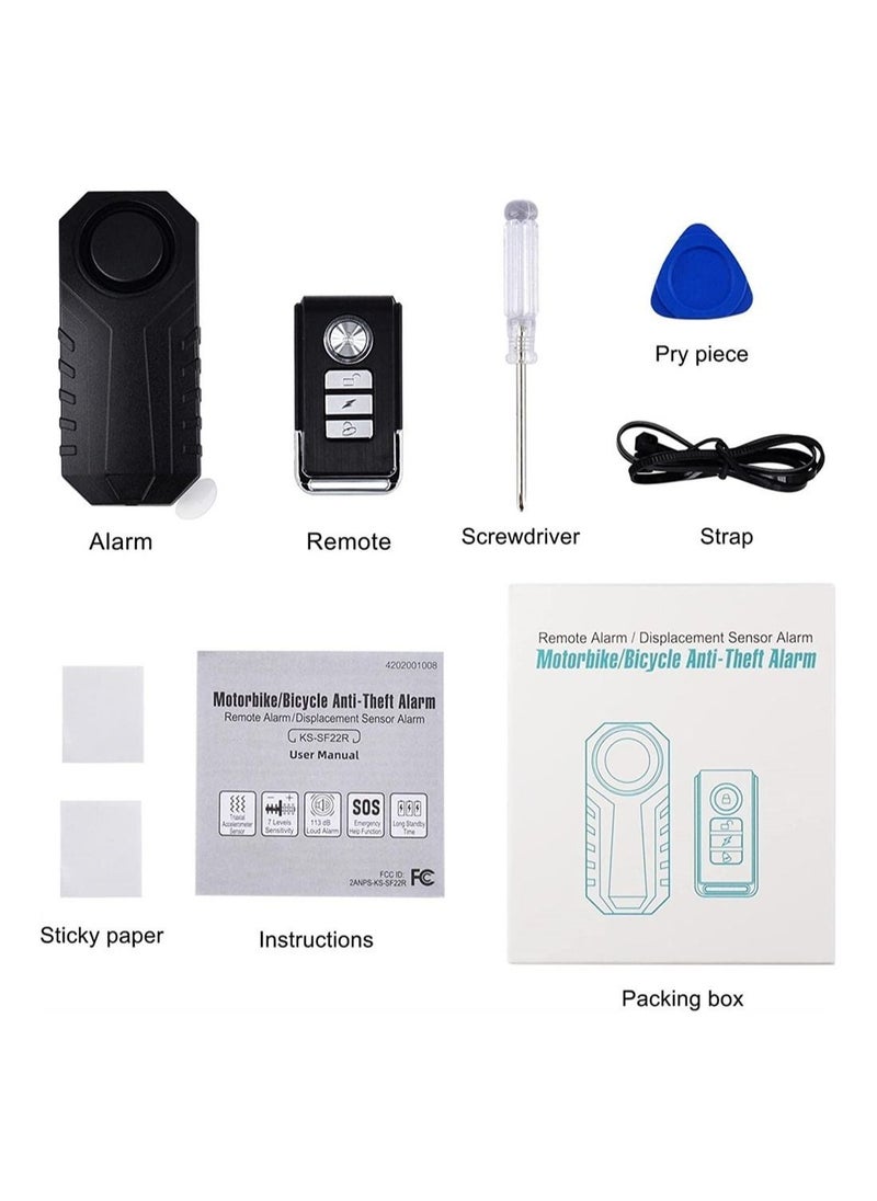 Generic Bike Anti-theft Alarm, alarm, Alarm with Remote Control, 3 Ringtones and Levels of Sound, SOS Prompt, Suitable for Bicycles, Motorcycles, Electric Scooters, Mopeds, Etc  - Image 4