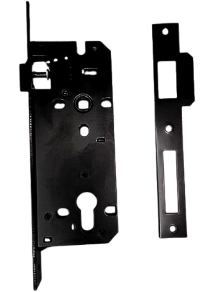 Union Mortise Deadlock, 3.5" (85mm) Lock Case 5-Pin Black Euro Cylinder Anti-Snap, Anti-Pick, Anti-Drill 20mm Double Throw Deadbolt Black Finish For Wooden & Composite Doors - Image 1