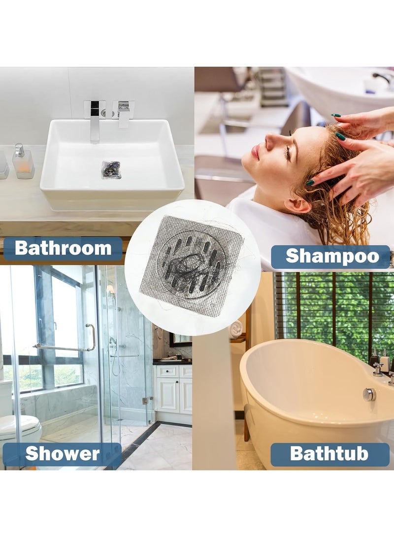 هالامين 50 قطعة من ملصقات تصريف الشعر للاستعمال مرة واحدة، ملصق تصريف الأرضية، غطاء تصريف الدش للاستعمال مرة واحدة، ملصقات شبكية لتصريف الشعر، شاشة تصفية المجاري، الحمام، الغسيل، حوض الاستحمام، المطبخ مصفاه حوض - Image 2