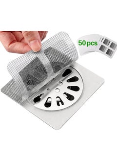 Halamine 50PCS Disposable Hair Drain Stickers Floor Drain Sticker, Disposable Shower Drain Cover Hair Catcher Shower Drain Mesh Stickers, Sewer Filter Screen, Bathroom, Laundry, Bathtub, Kitchen  - Image 2