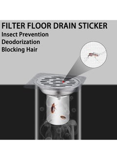 Halamine 50PCS Disposable Hair Drain Stickers Floor Drain Sticker, Disposable Shower Drain Cover Hair Catcher Shower Drain Mesh Stickers, Sewer Filter Screen, Bathroom, Laundry, Bathtub, Kitchen  - Image 3
