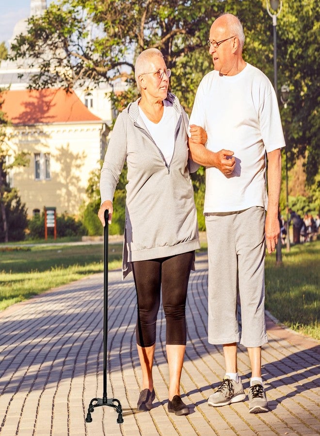 MCP Quadripod Height Adjustable Aluminium Four Legged Walking Stick for Men, Women, Old People Senior Citizens Patients Support, Trekking 4 Leg Cane Stick (Black) - Image 4