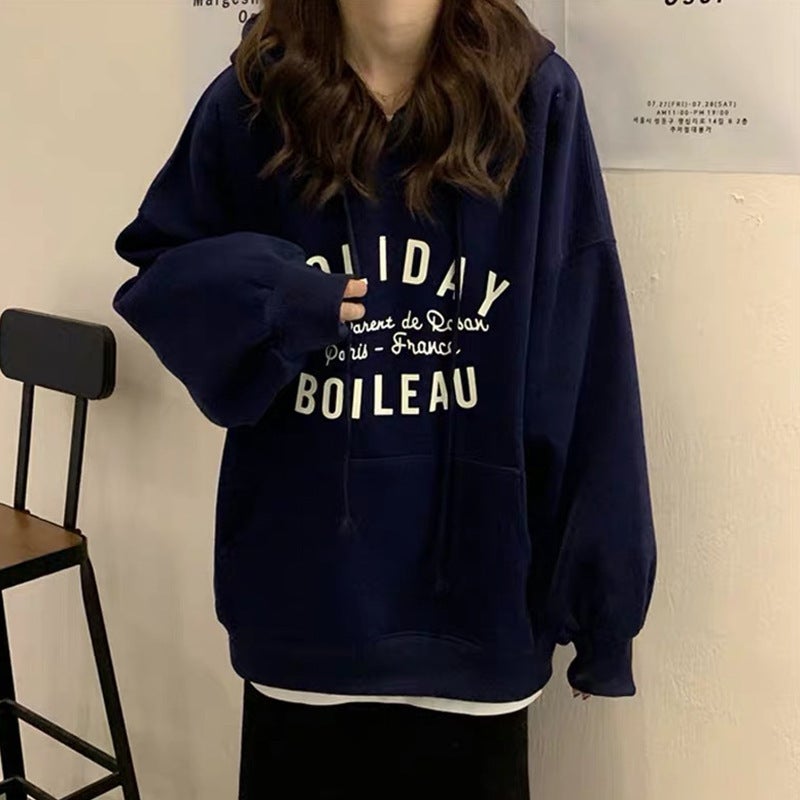 Thin hooded vests women autumn ins2023 Autumn New loose Korean hoodie Net red tide a generation of hair Grey - Image 5